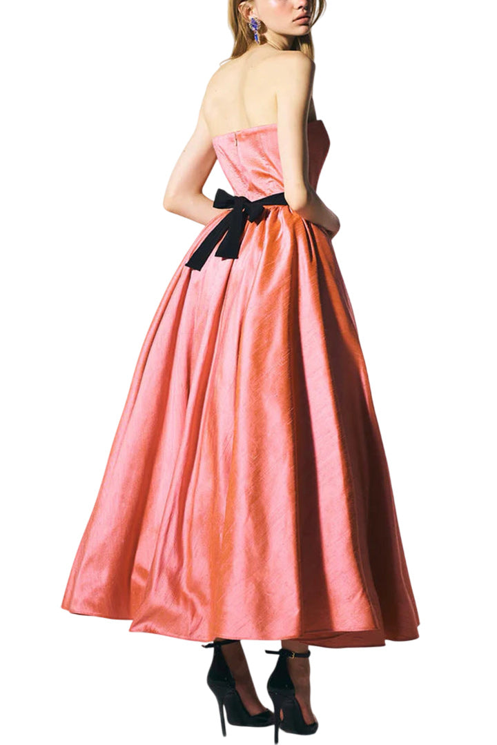 JO STRAPLESS SILK DRESS