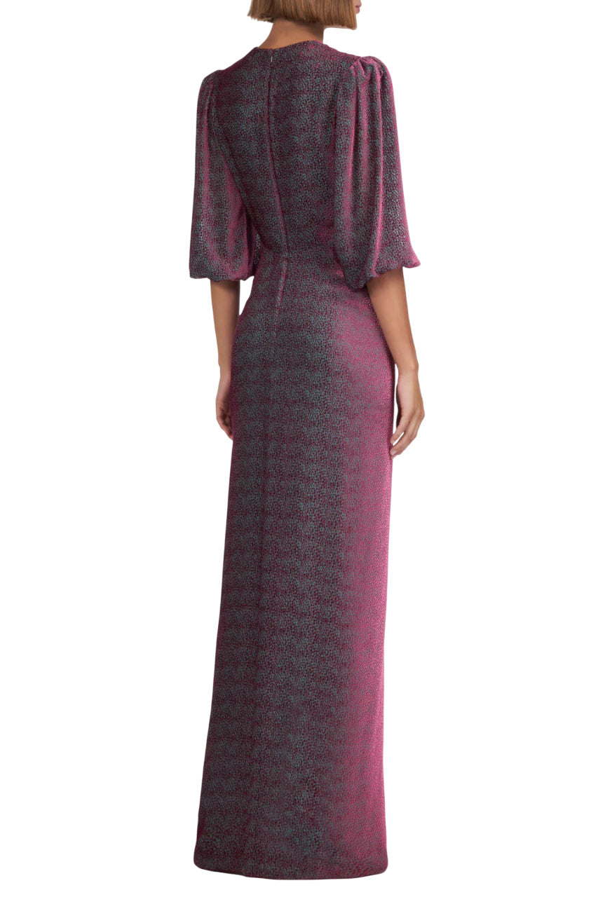 KALLISTA SILK VELVET DEVORÈ GOWN