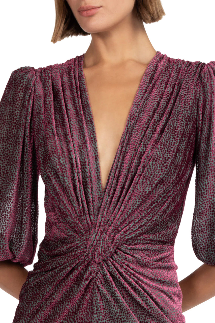 KALLISTA SILK VELVET DEVORÈ GOWN
