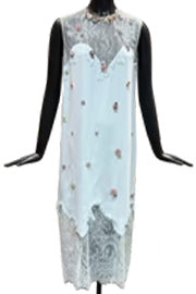 KEEVA CRYSTAL CREPE DRESS