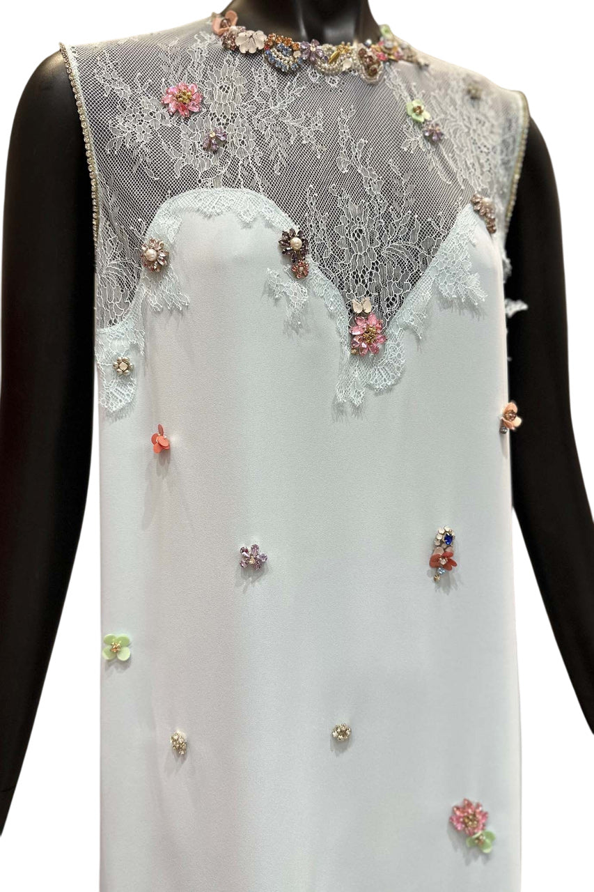 KEEVA CRYSTAL CREPE DRESS