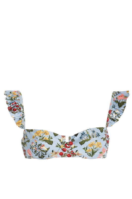 KIWI RUFFLED BIKINI TOP