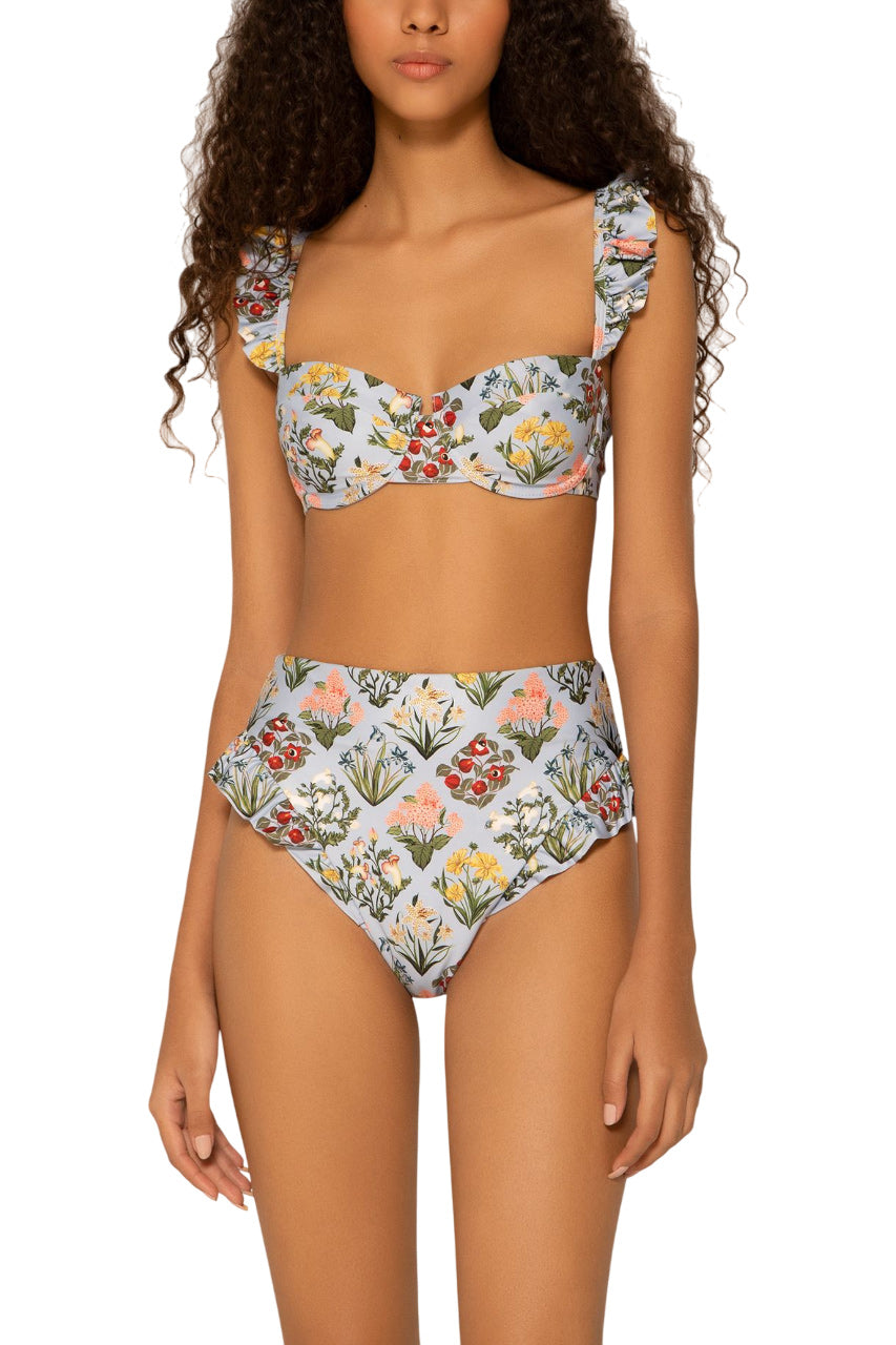 KIWI RUFFLED BIKINI TOP