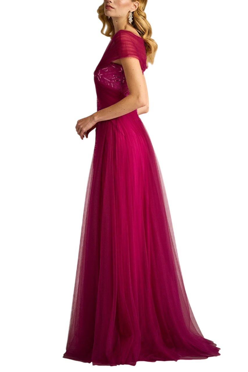 KOLLMER SEQUIN EMBROIDERED TULLE GOWN