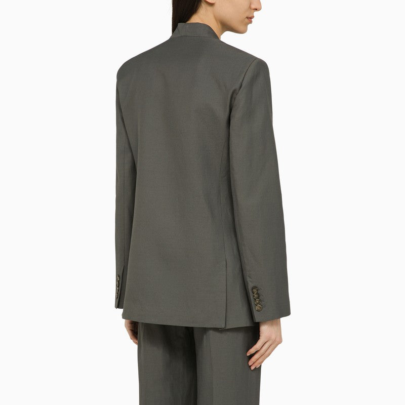 Sandyato single-breasted grey viscose blazer