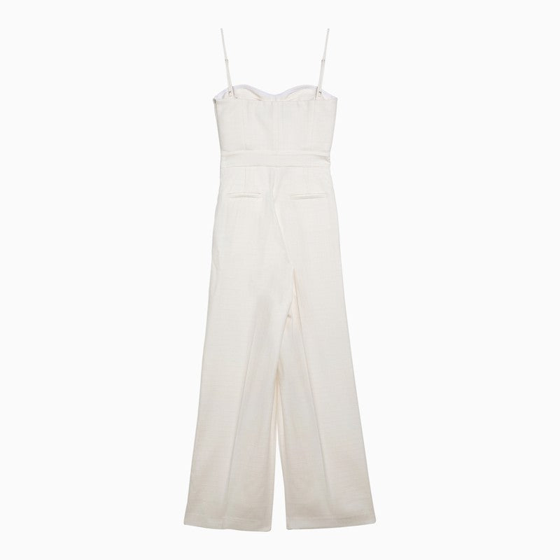 White wool-blend Lauren jumpsuit
