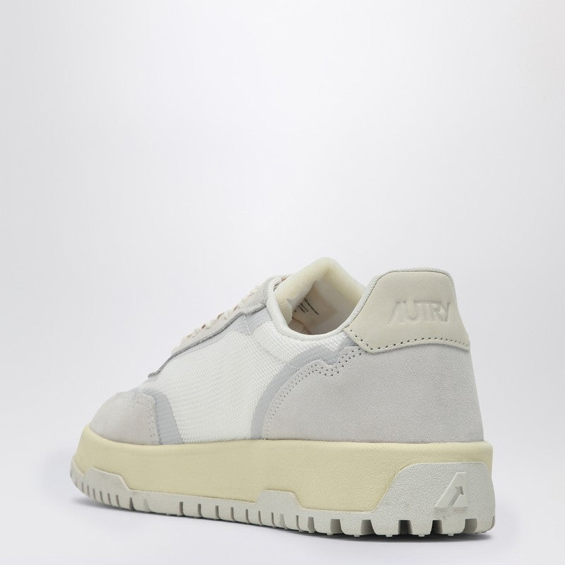 White/grey Leather And Mesh Low CLC Trainer