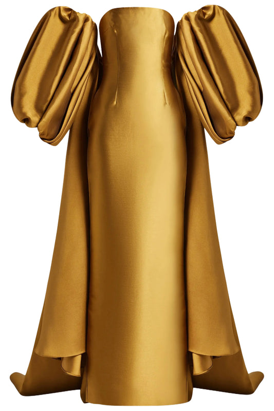 LEA PUFF-SLEEVED MAXI DRESS