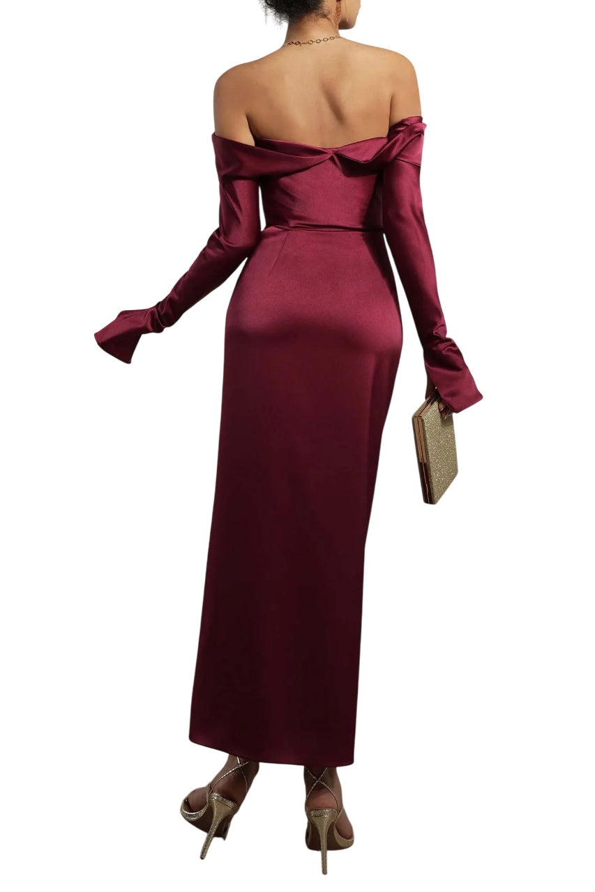LARA SATIN MIDI DRESS