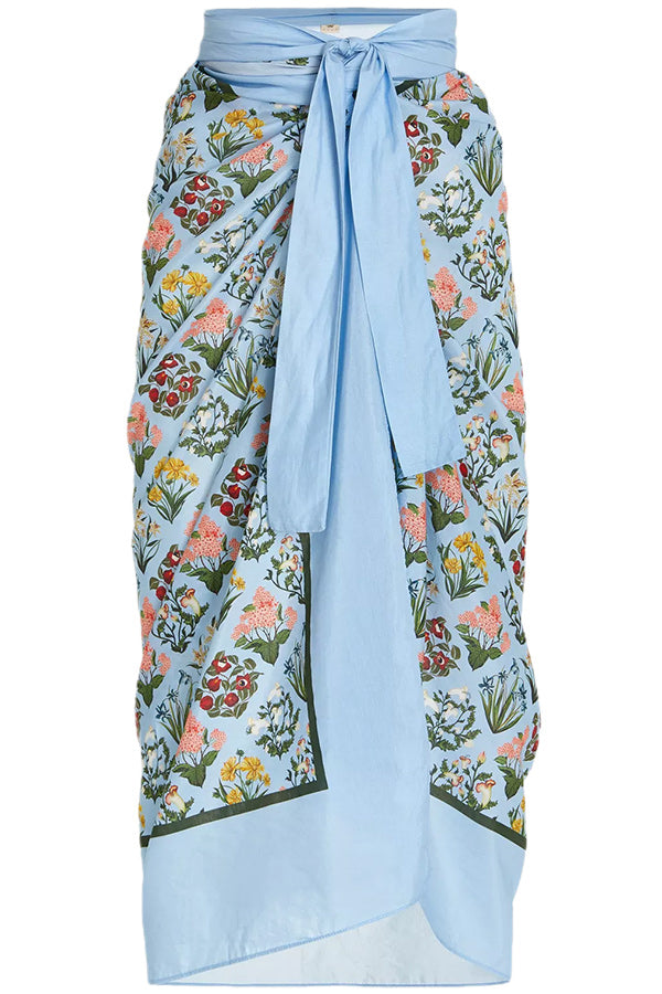 LAVANDA PRINTED COTTON-SILK PAREO