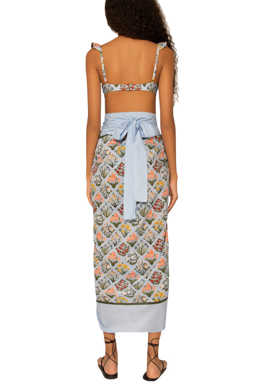 LAVANDA PRINTED COTTON-SILK PAREO