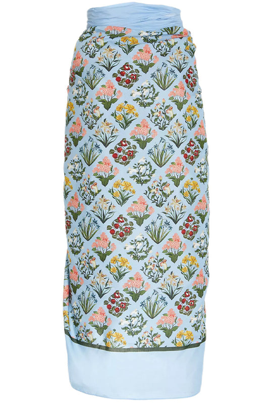 LAVANDA PRINTED COTTON-SILK PAREO