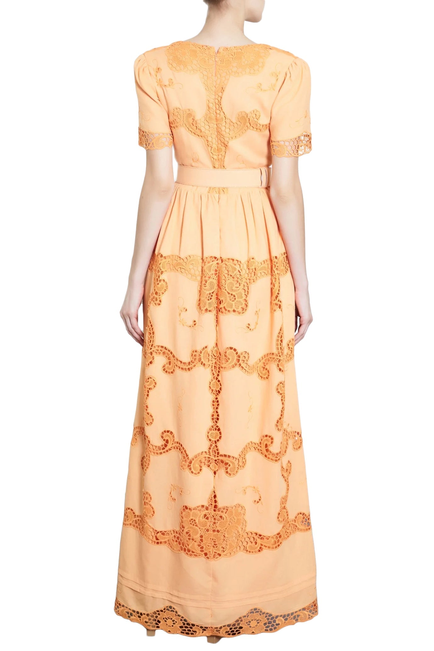 LOANNA COTTON-LINEN LACE DRESS