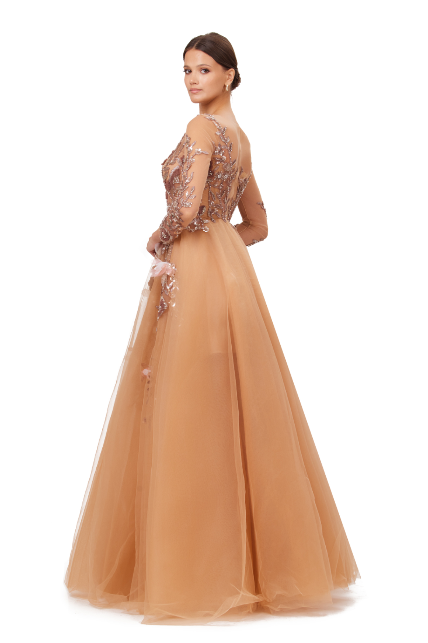 LONG SLEEVE A LINE BALL GOWN