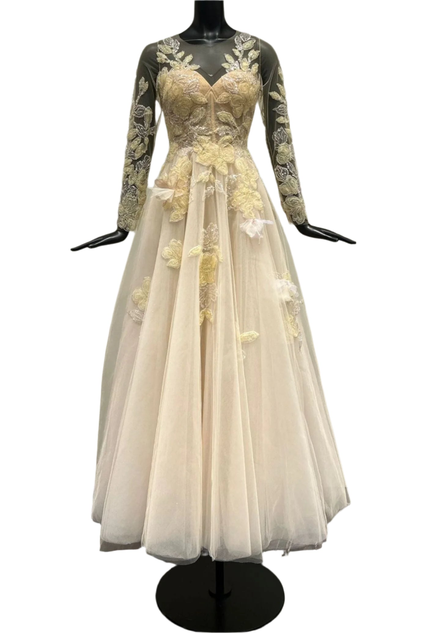 LONG SLEEVE A LINE BALL GOWN
