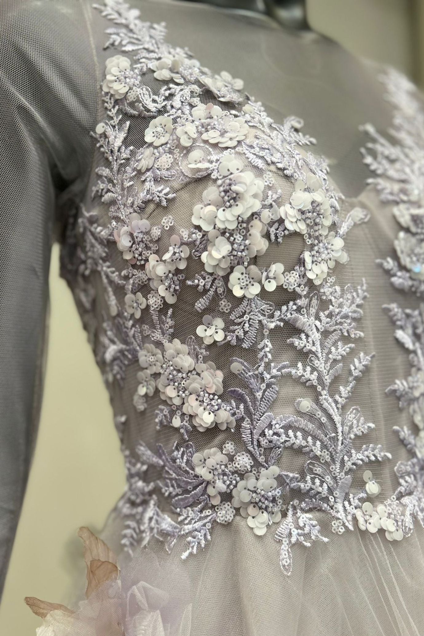 LONG SLEEVE A LINE BALL GOWN