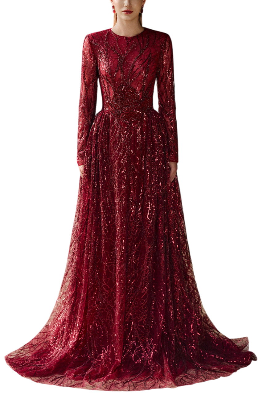 LONG SLEEVE BALL GOWN