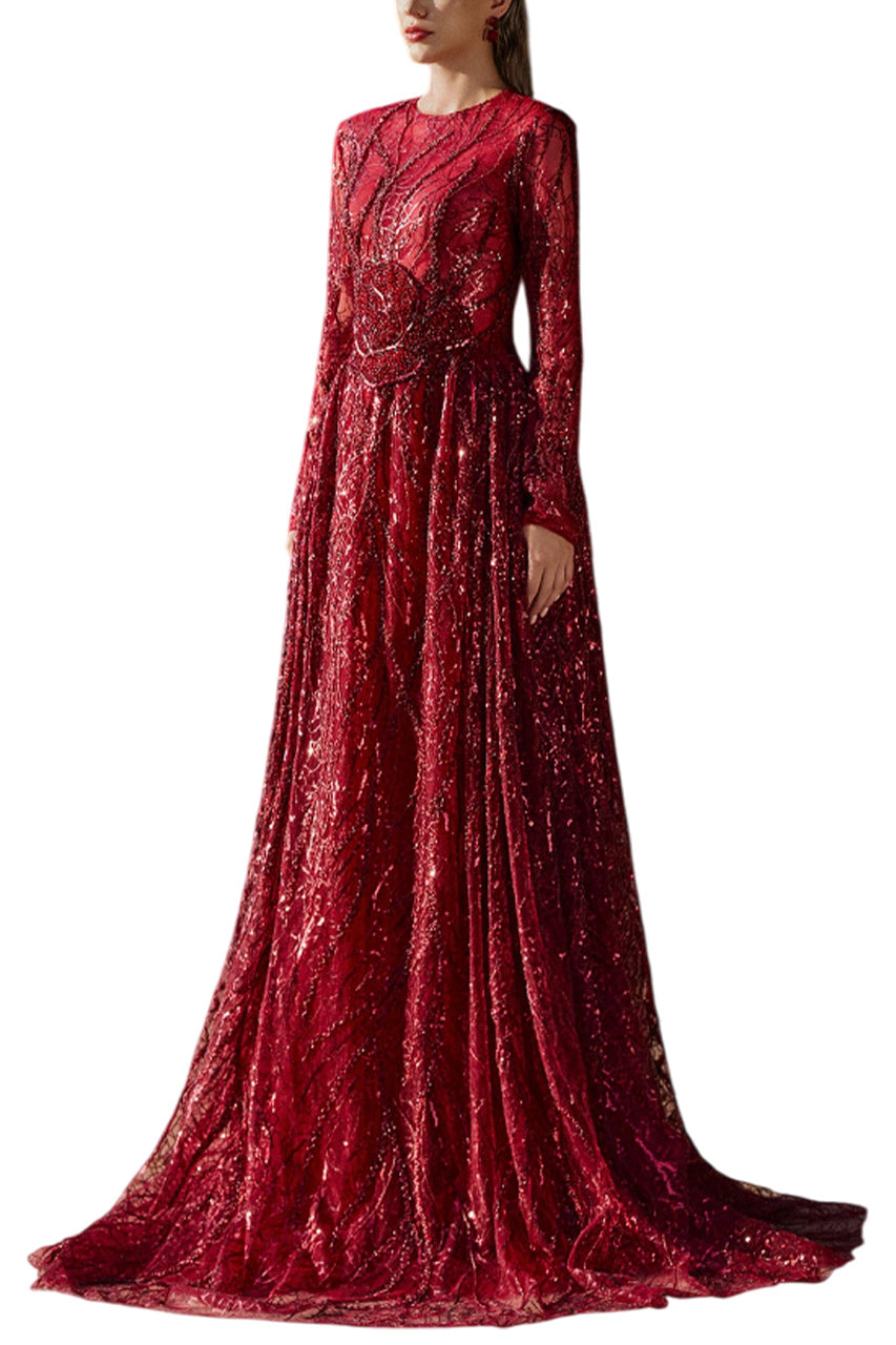 LONG SLEEVE BALL GOWN