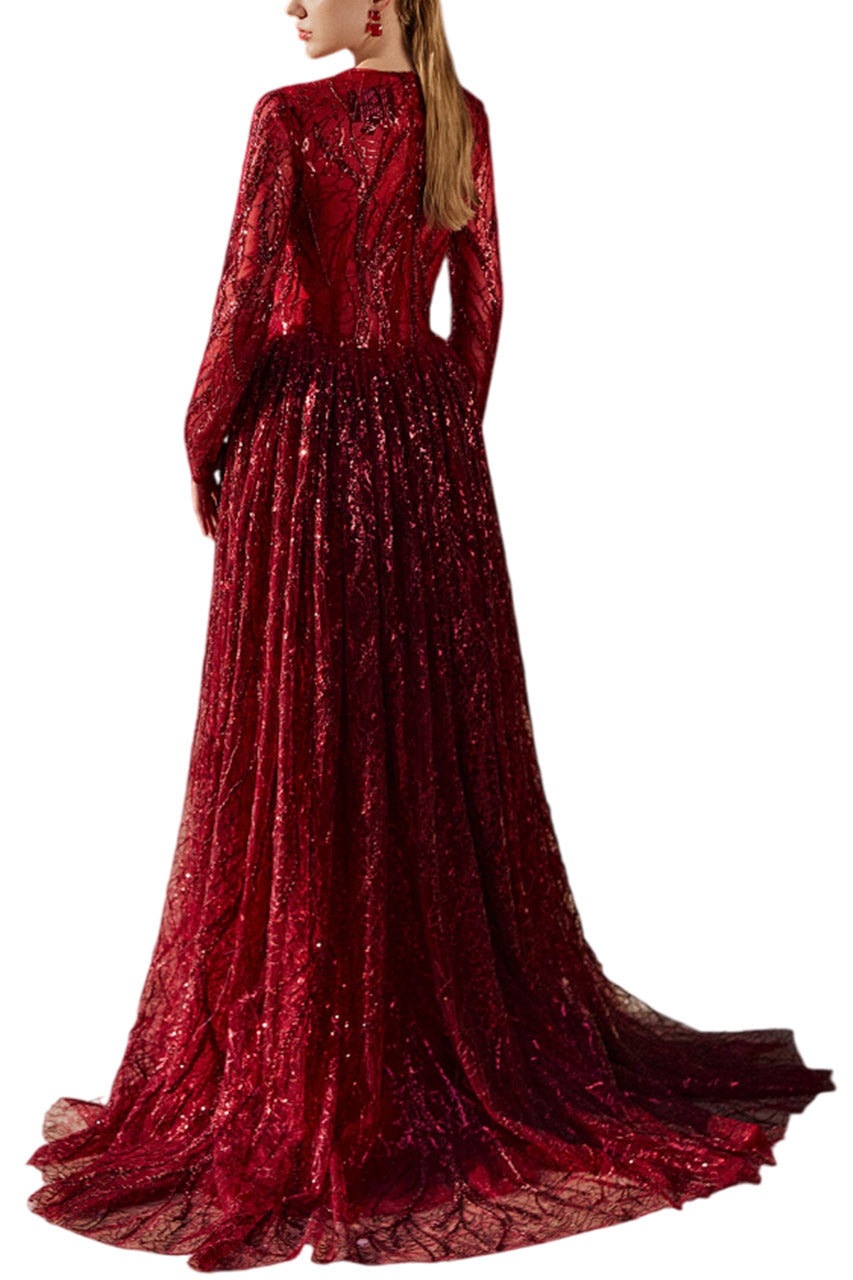 LONG SLEEVE BALL GOWN