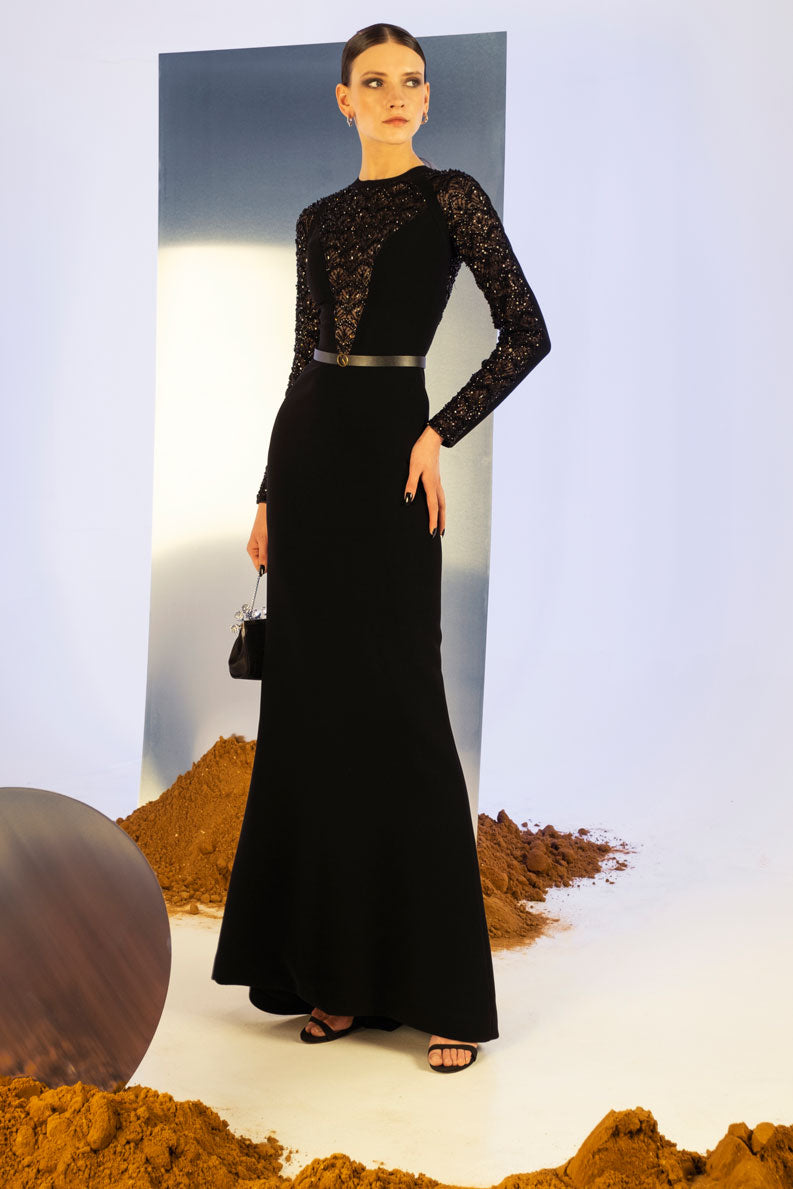 beaded long crepe dress-rtwss23-37offwhite38