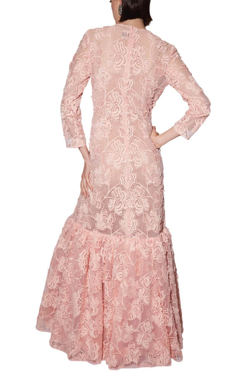 LORELEI GOWN PINK EMBROIDERED TULLE