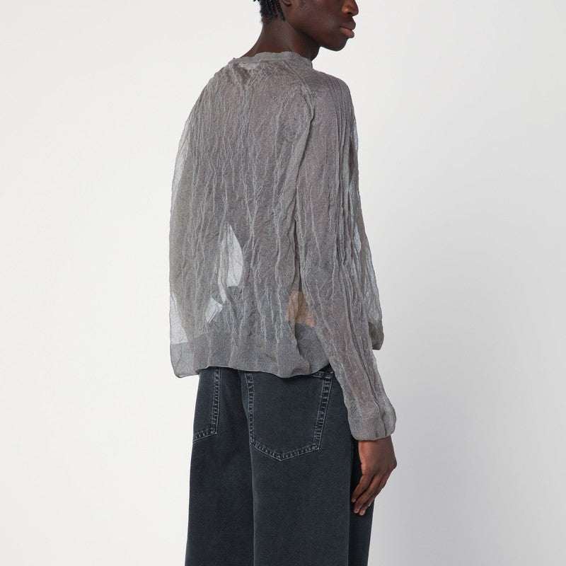 Semi-transparent Grey Sweater In Silk Blend