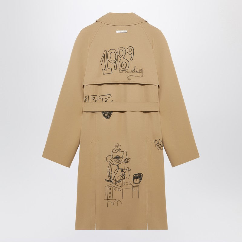 Embroidered Trench Scribble