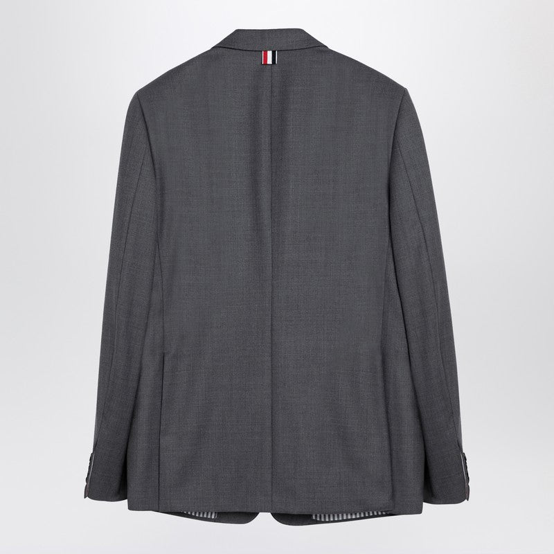 Grey Single-Breasted Jacket In Wool
