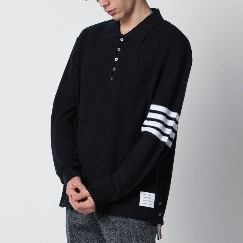 Navy blue cotton polo shirt