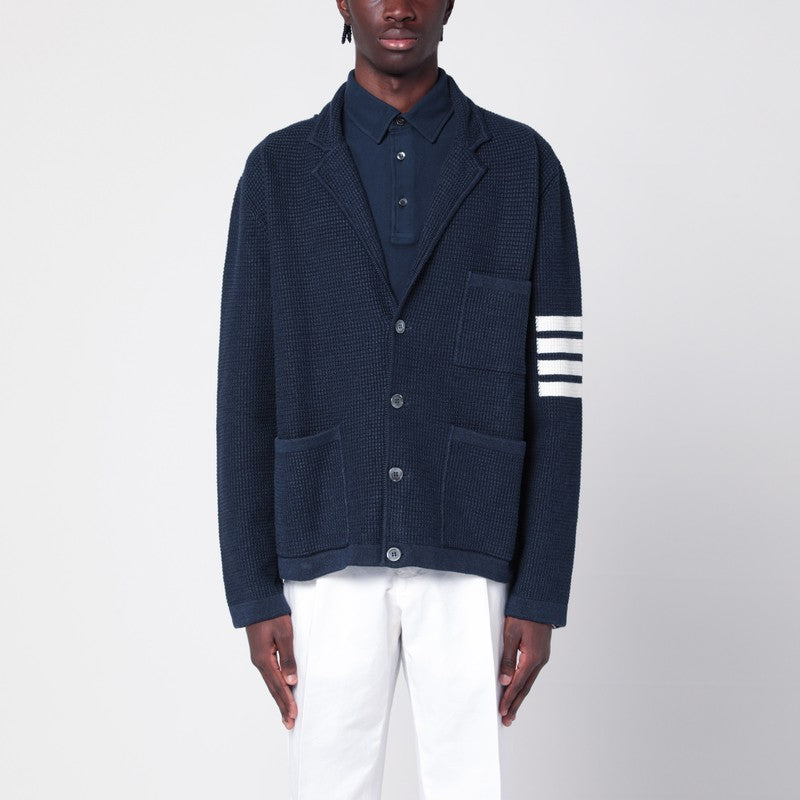 Blue Linen Blend Cardigan