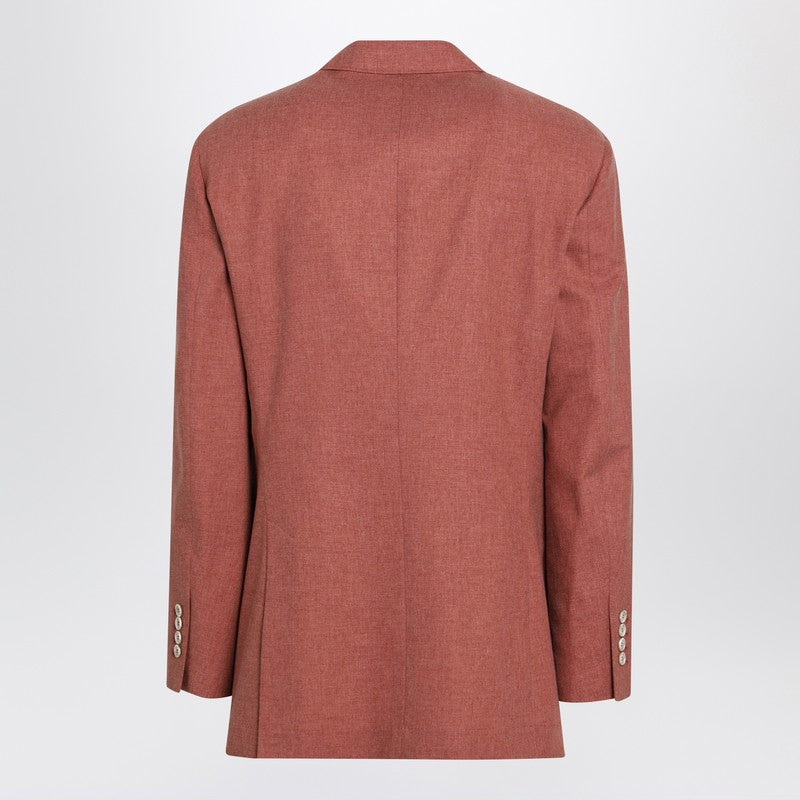 Peach double-breasted wool-blend jacket