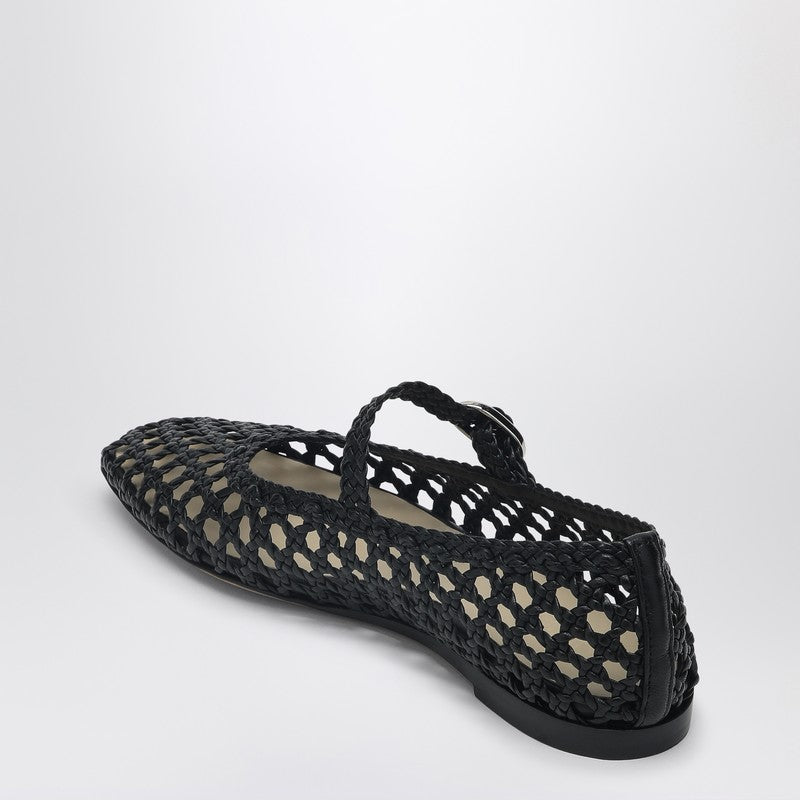 Woven Mary Jane Ballerina Black