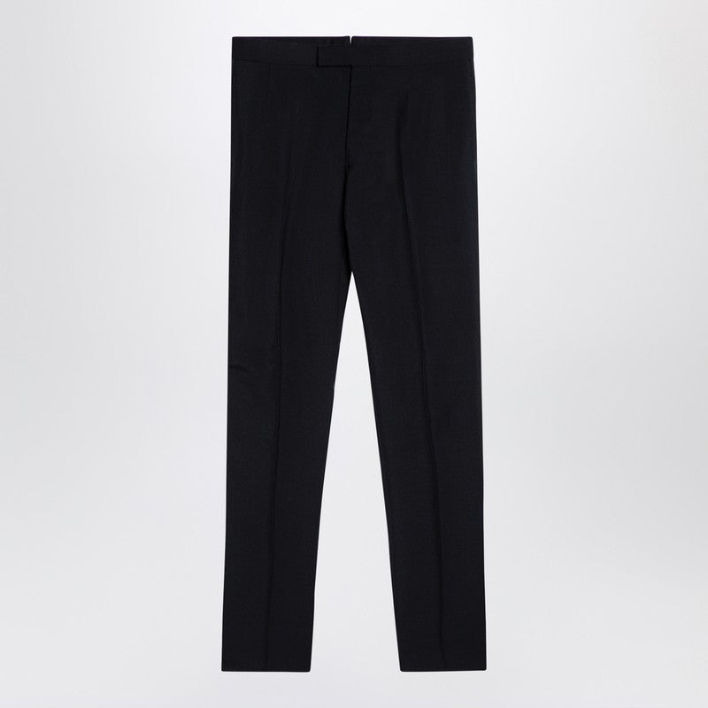 Black Wool-blend Trousers