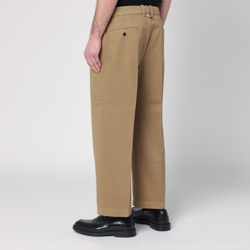 Khaki-coloured Trousers In Cotton