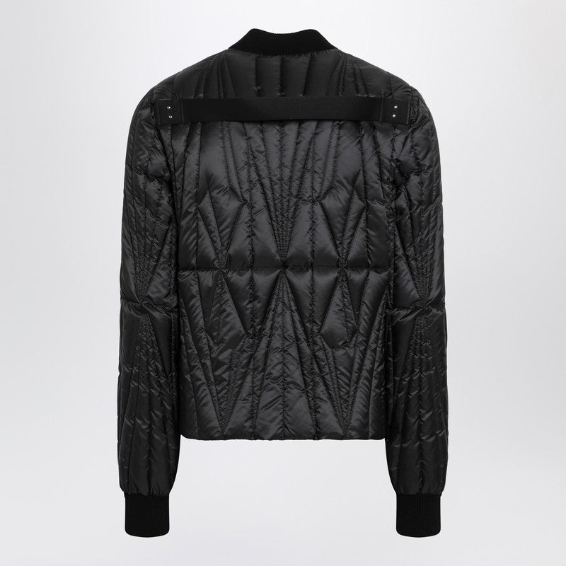 Black faux leather zip-up bomber