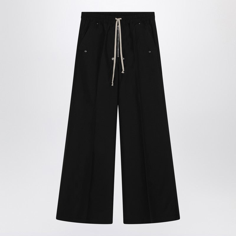 Wide Bela Trousers In Black Cotton Poplin