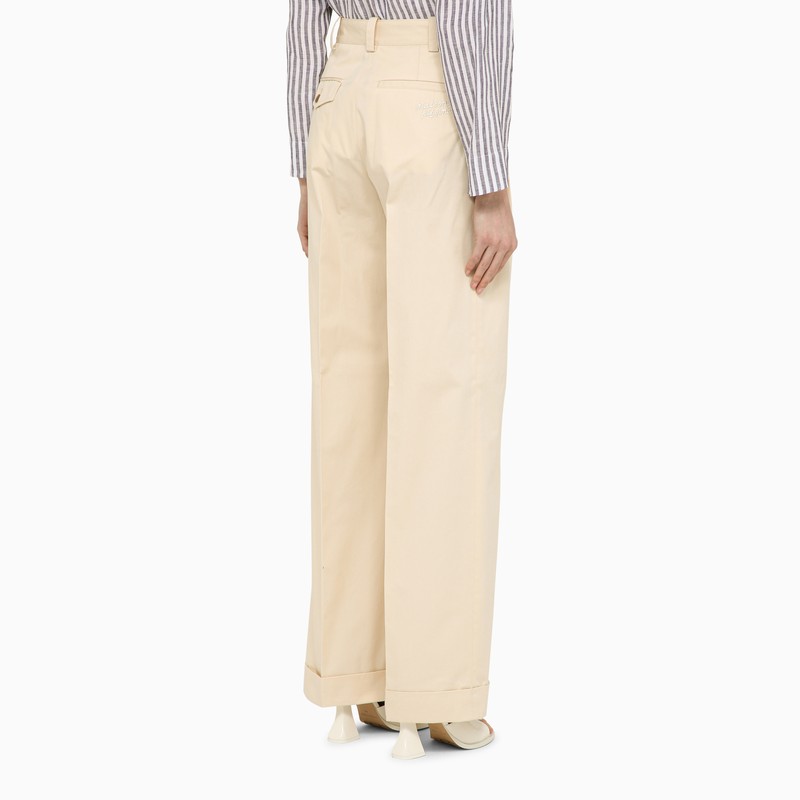 Cream cotton trousers