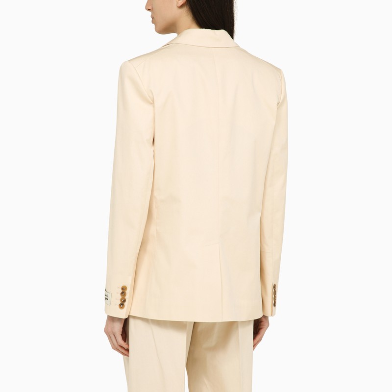 Single-breasted cream cotton jacket