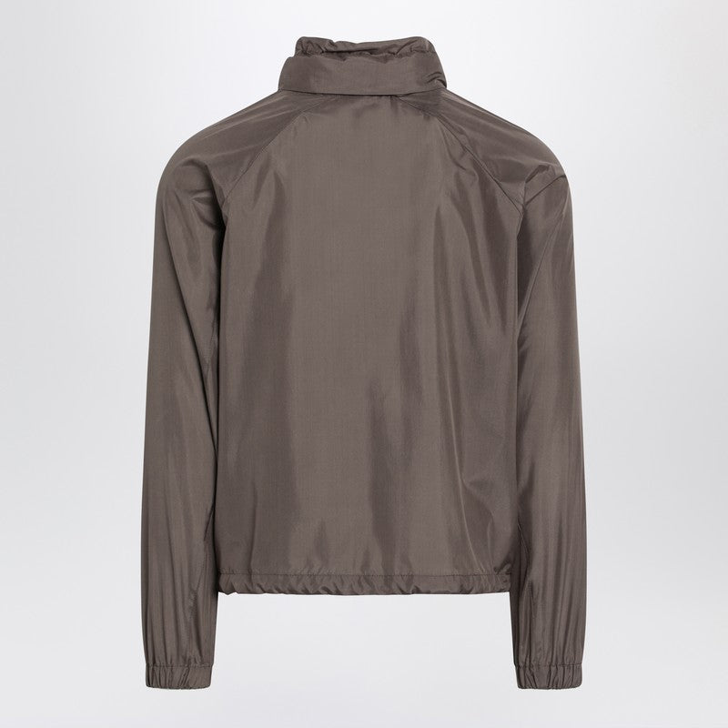 Taupe silk-blend jacket