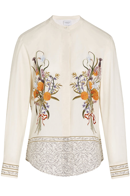 MARIGOLD BOUQUETS POPELINE BLOUSE