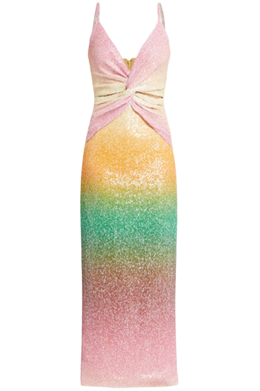MELLIORA SLEEVELESS SEQUIN OMBRE DRESS