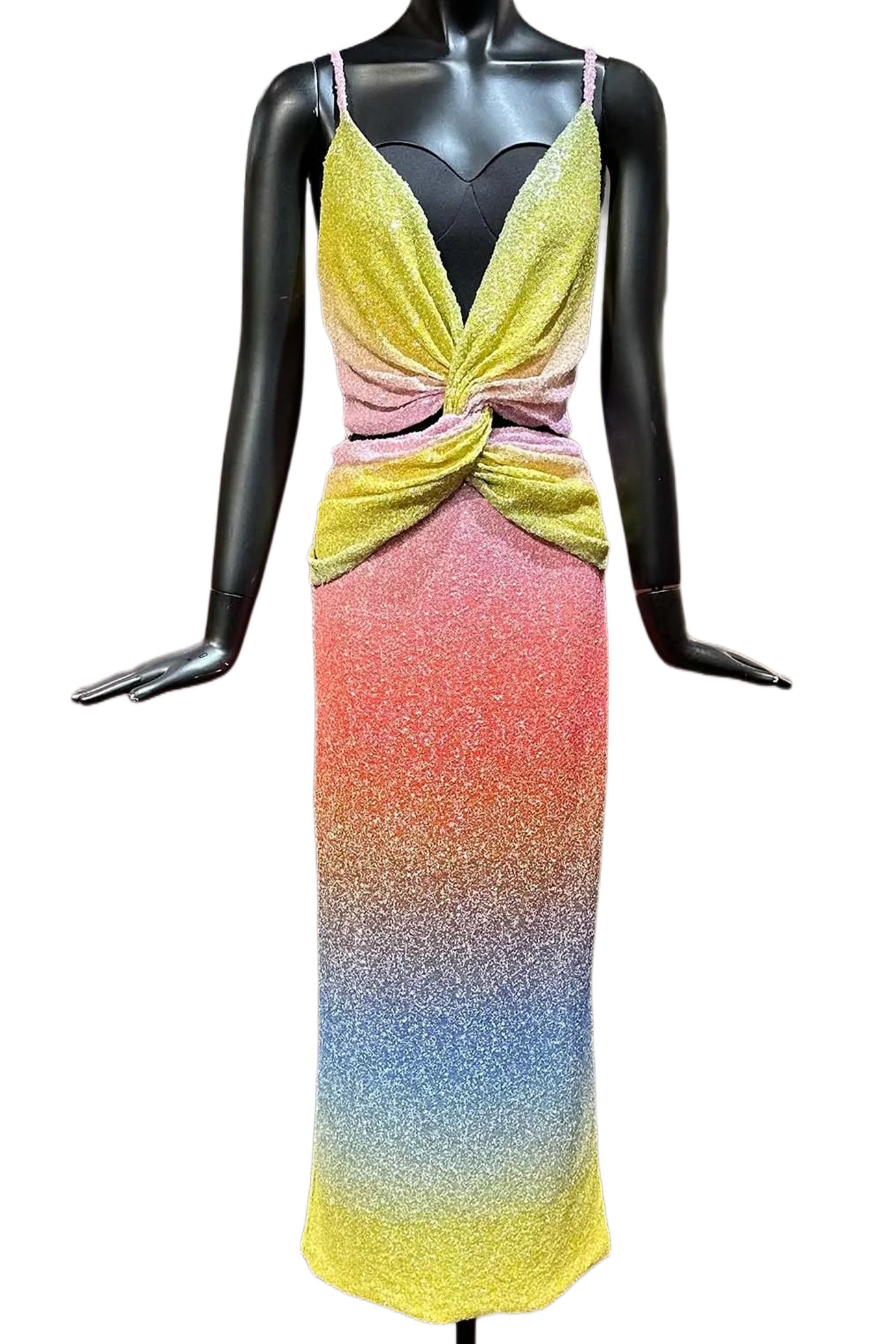 MELLIORA SLEEVELESS SEQUIN OMBRE DRESS
