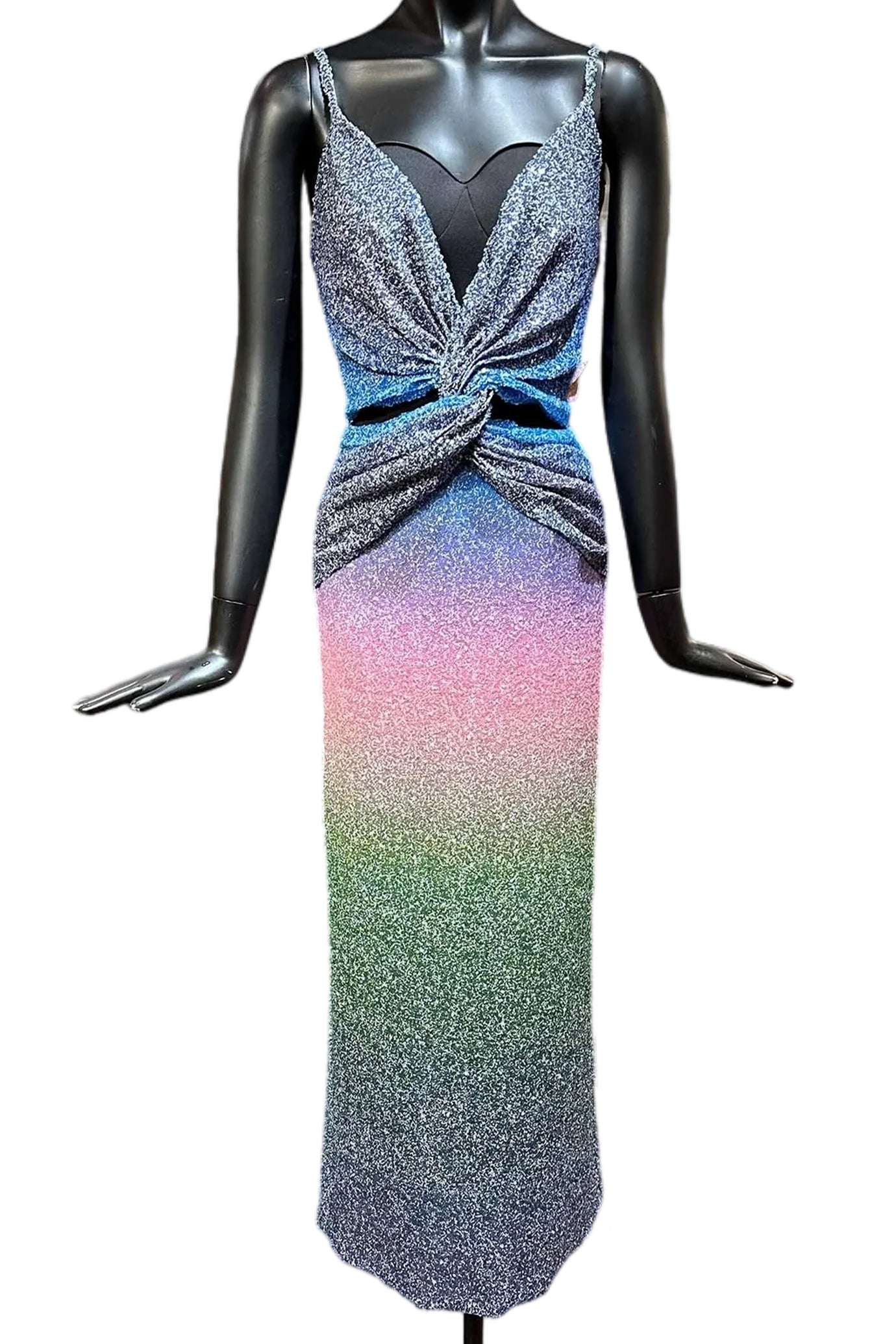 MELLIORA SLEEVELESS SEQUIN OMBRE DRESS