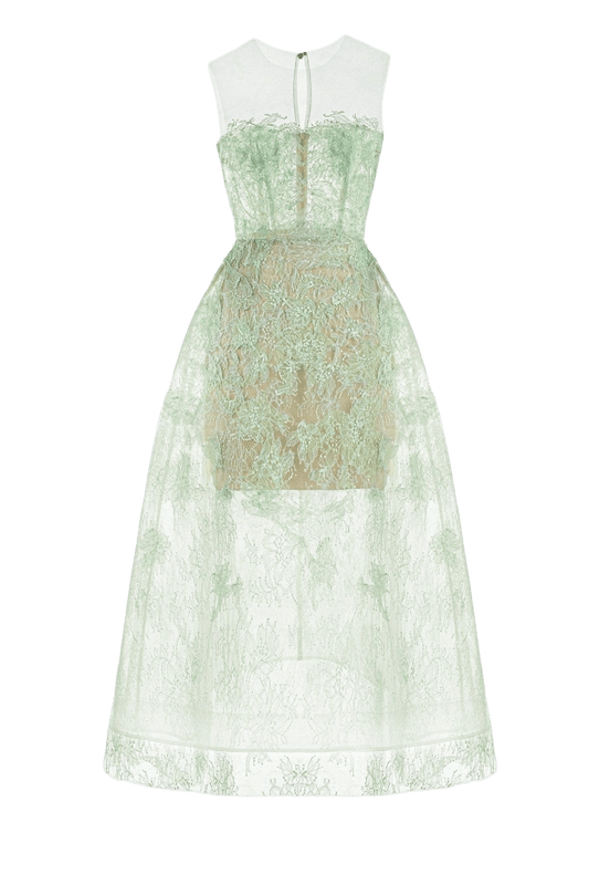 MINT BEADED LACE DRESS