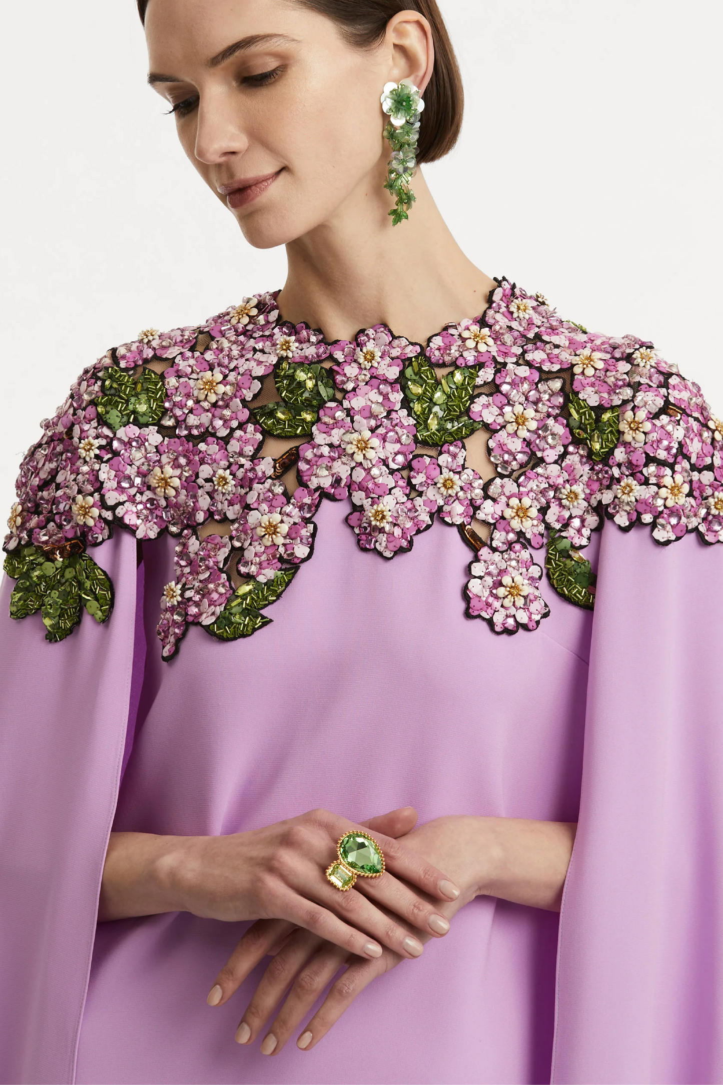 MOSAIC SEQUIN FLORAL EMBROIDERED CAFTAN