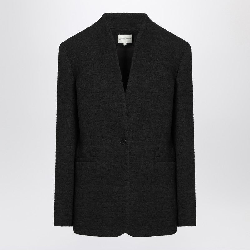 Black Single-breasted Bouclé Jacket