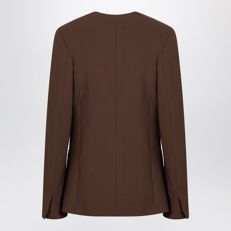 Brown Double-breasted Wool Jacket