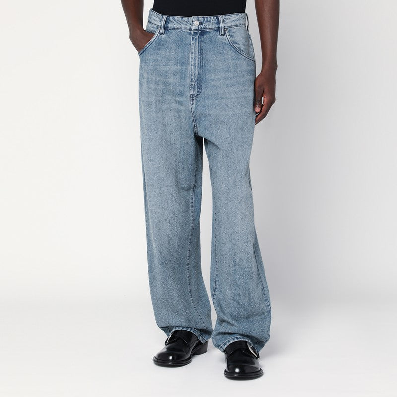 Wide Jeans In Light-washed Denim