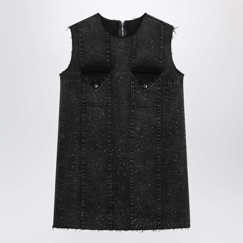 Dark Grey Mini Dress In Denim