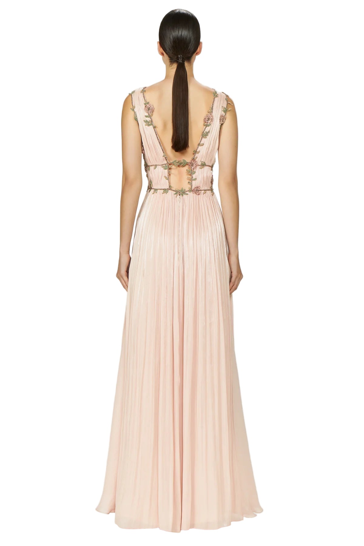NALINA PINK LUREX GEORGETTE DRAPED GOWN